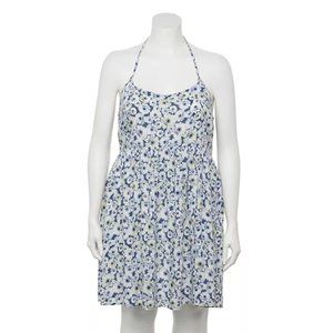 SO Blue and White Daisy Knotted Sundress XL